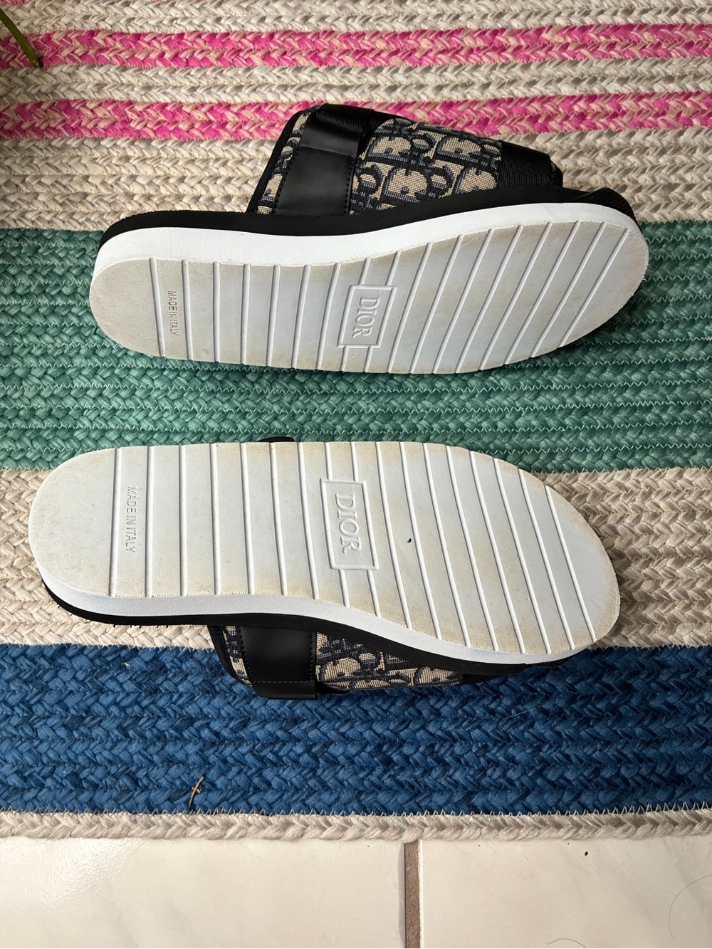 Dior Alpha Oblique Jacquard Sandals Black Beige Women’s EU 42 Italy 🇮🇹 - Picture 7 of 10
